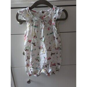 Joules White Printed Kids Romper